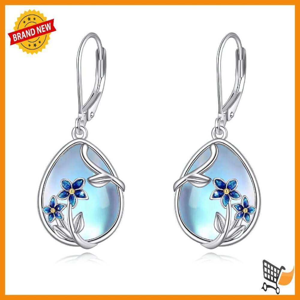 Sterling Silver Teardrop Dangle Earrings Hypoallergenic Leverback